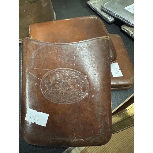 1031 - Vintage leather cigar case and cigarette case