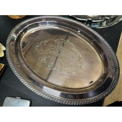 1039 - Collection of  plated trays and DryBoughs Heavy ash tray
