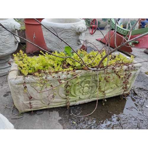 127 - Beautiful detailed trough planter with contents