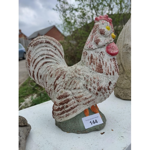 144 - Aged garden chicken ornament.