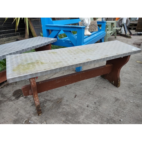 15 - Convered bench, Metal top added for use outside strong and sturdy 45