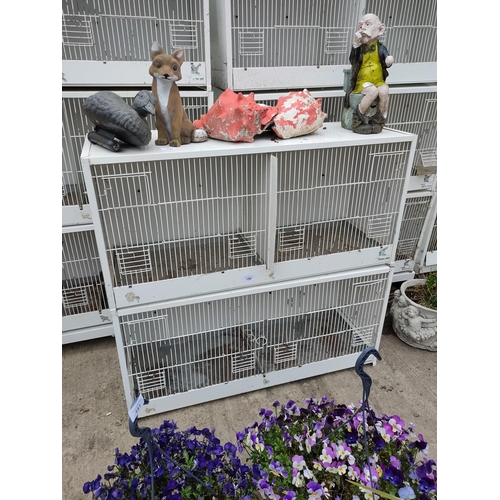 150 - 2 large bird cages, each contains 2 compartments, great for birds or small animals.
88cm width.