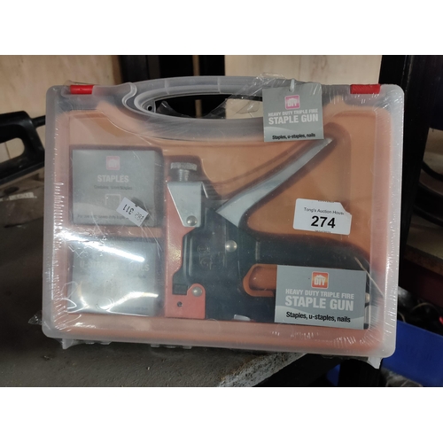 274 - brand new, heavy duty triple fire, staple gun