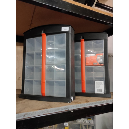 302 - 2 black and decker WORKMATE DOUBLE SIDED ORGANISER STORAGE UNITS