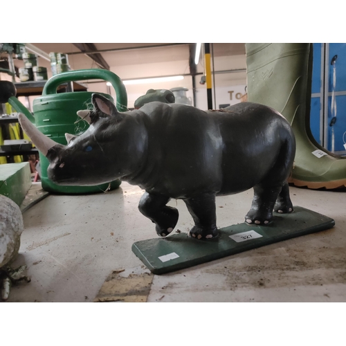 327 - CAST IRON DOOR STOP IN SHAPE OF A RHINO