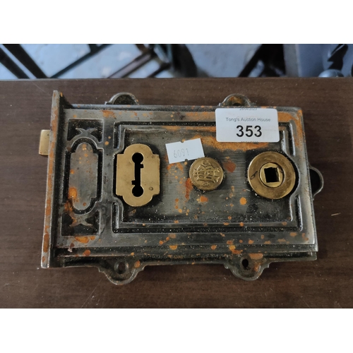 353 - ANTIQUE DOOR LOCK