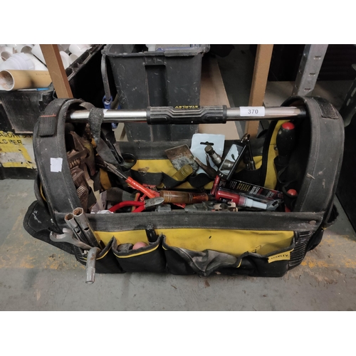 370 - STANLEY TOOL HOLDALL WITH SELECTION OF TOOLS