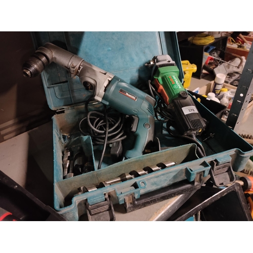 378 - TWO ANGLED DRILLS   HITACHI  ALSO MAKITA