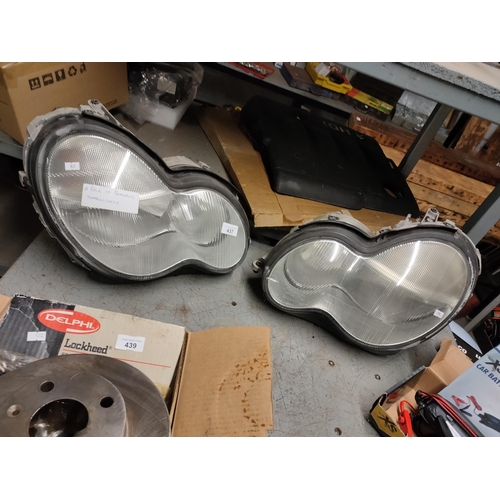 437 - PAIR OF MERCEDES HEADLAMPS