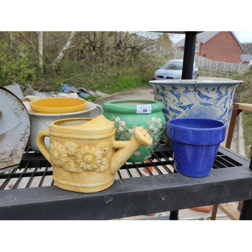50 - Collection of 5 ceramic garden pots