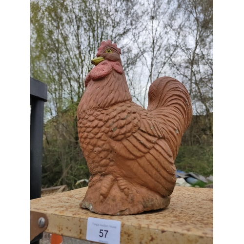 57 - Stone garden Chicken painted 10