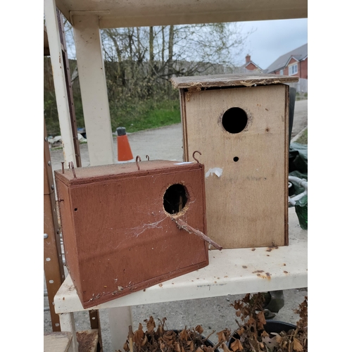 70 - 2 scratch built bird boxes