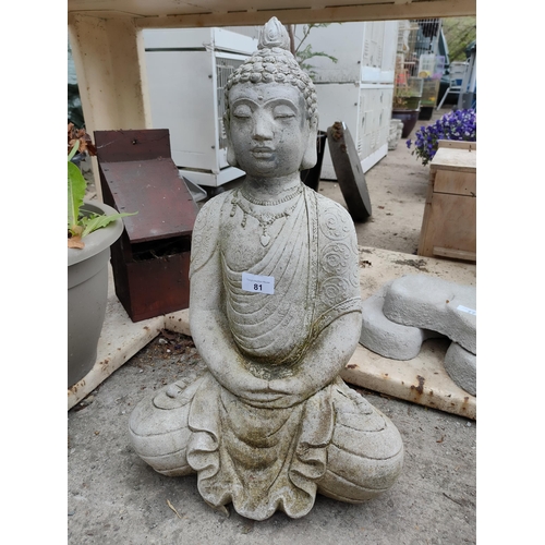 81 - Large stone buddha garden ornament 21
