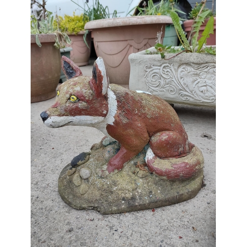 89 - Antique stone fox  garden ornament