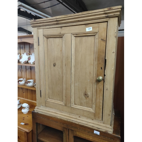 1400 - Small antique pine cabinet with shelf inside.
65w x 76h cm.