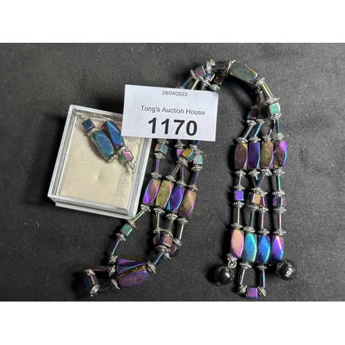 1170 - Magnetic bracelet and matching earrings