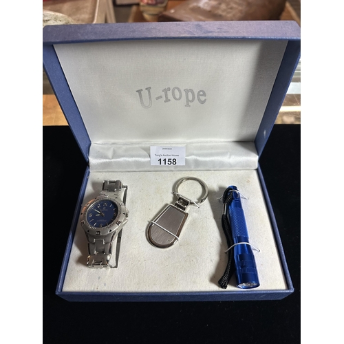 1158 - Swatch watch gift set in box