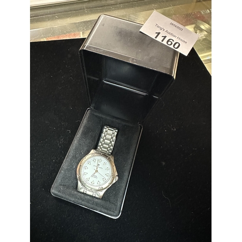 1160 - Pierre Cardin Wrist watch in case. Stainless steel strap