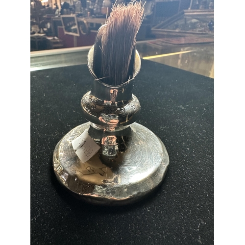 1162 - Silver plated Antique Toast rack and late Victorian silver hallmarked silver shaving brush