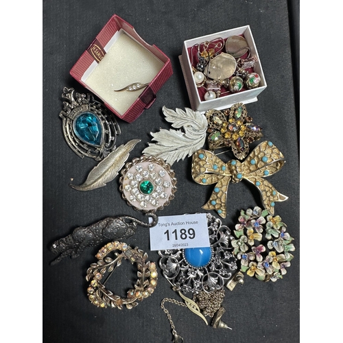 1189 - Large collection of vintage Brooches