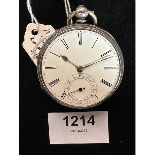 1214 - 1871 Key wound Fusee movement pocket watch, London Silver