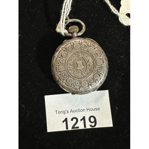 1219 - Beautiful Ladies decorative fob watch pocket watch 935 silver Swiss hallmarks