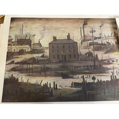556 - Large collection of Lowry prints including one 'Lonely House' and the rest 'An Island'