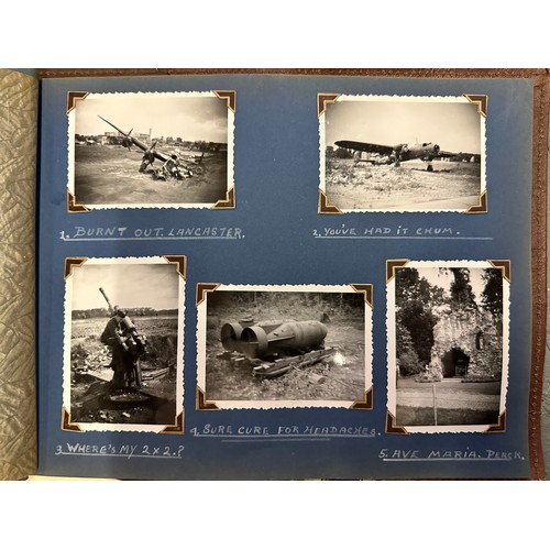 624 - Antique photo album including Second World War British military photos