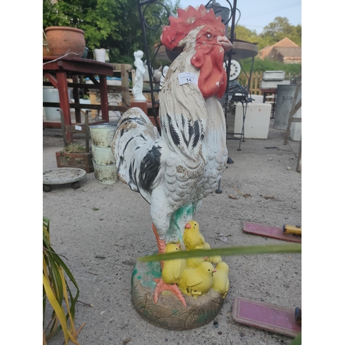 14 - Large chicken ornament with chicks, requires repair