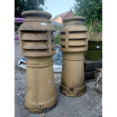 16 - Pair of large tall vented chimney pot planters