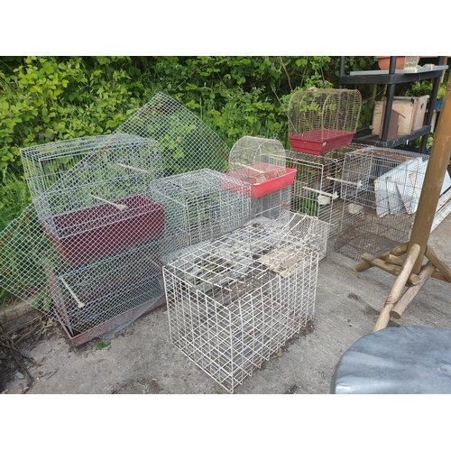 44 - Large job  lot of bird cages and mesh