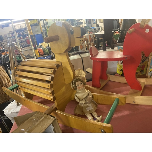 862 - Solid, full wooden construction doggie rocker excellent order