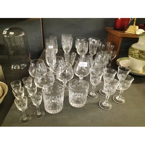 1030A - Beautiful collection of glassware including crystal glasses.