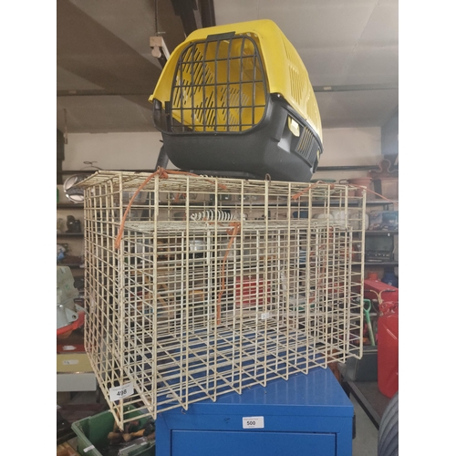 498 - METAL CAGES AND PET CARRIER