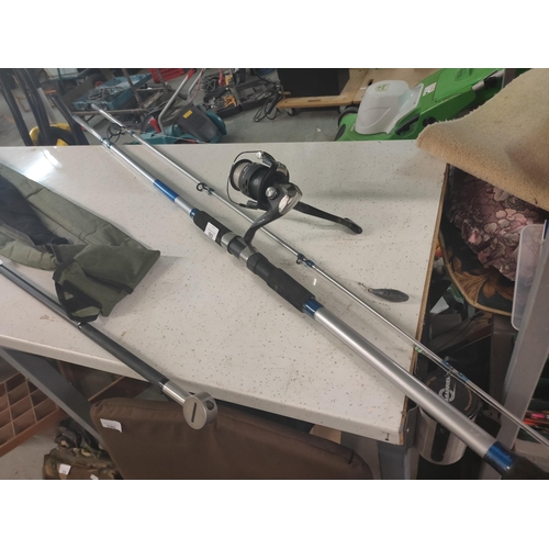 592 - BETA FISHING ROD WITH REEL, GREAT CONDITION