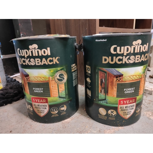 673 - NEW CUPRINOL DUCK BACK FOREST GREEN PAINT, 2 TINS , FOREST GREEN