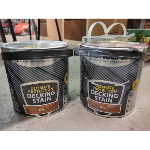 678 - NEW X2 TINS DECKING STAIN 