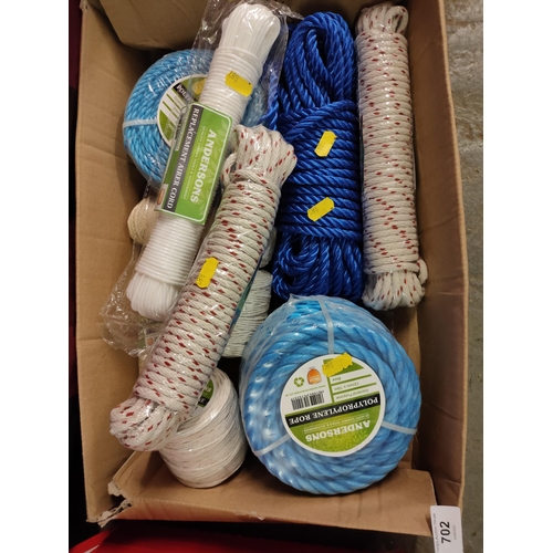 702 - JOB LOT OF MIXED NEW ROPE