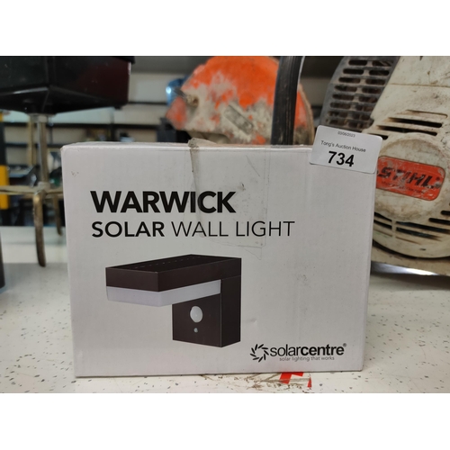 734 - WARWICK SOLAR WALL LIGHT BOXED NEW