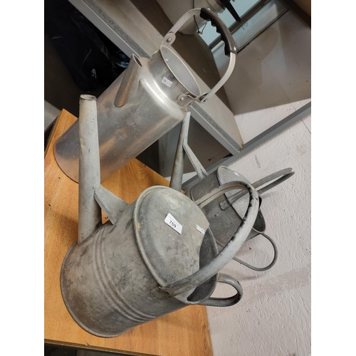 759 - 3 X GALVANISED WATERING CANS AND ANOTHER