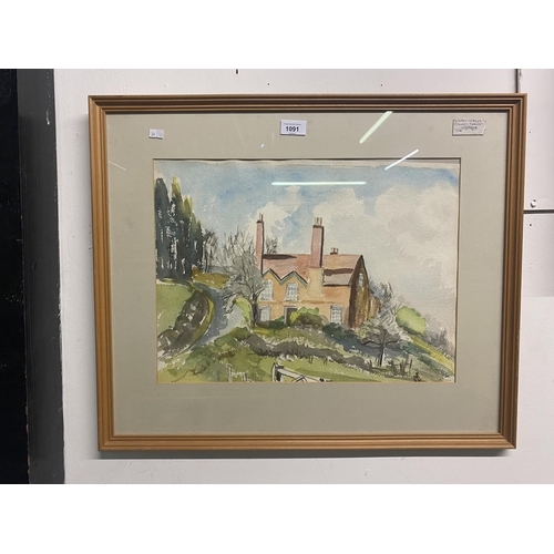 1091 - Colourful original signed watercolour of Church Streton.