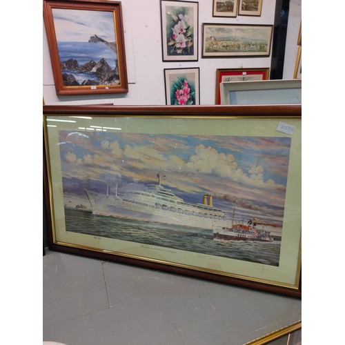 1059B - Limited edition print, 50 of 150, Canbera ship bound for Southampton, signed by Captians