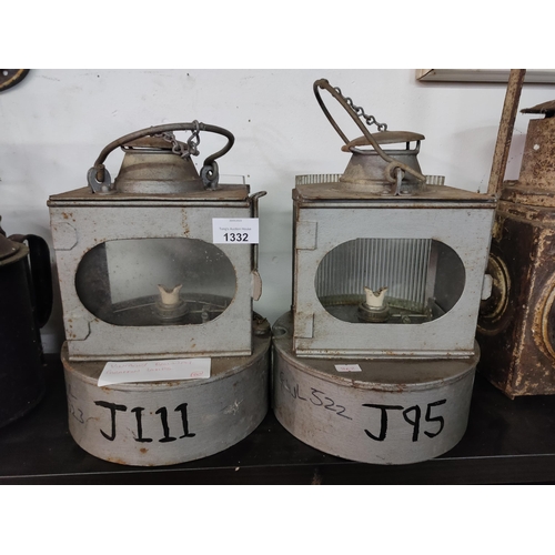 1332 - Vintage Railway  or Ship lamps / lanterns Paraffin lamps