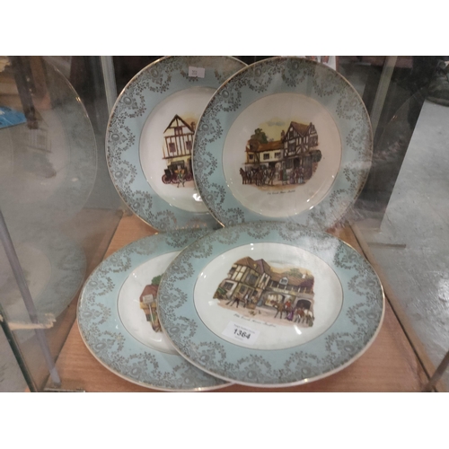 1364 - Collection of 4 Burslem and co decorative plates