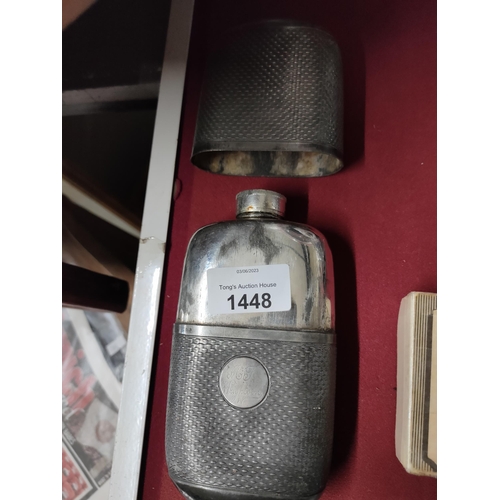 1448 - Pewter hip flask