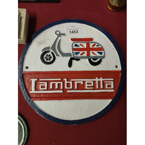 1453 - Large cast Lambretta plaque