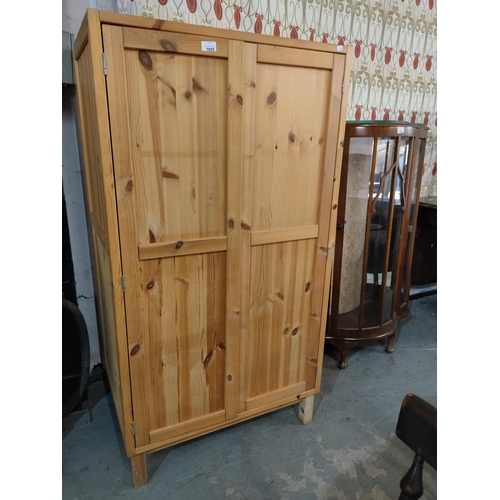 1655 - Solid pine small wardrobe/ linen cupboard.
75 w x 140 h cm.