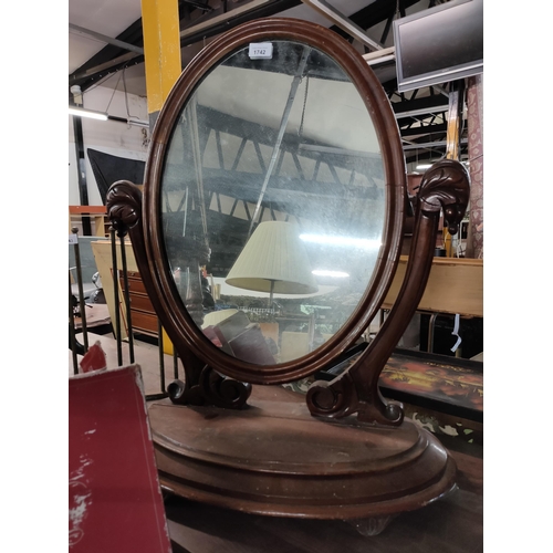 1742 - Lovely large positionable dressing table mirror with hinged compartment.