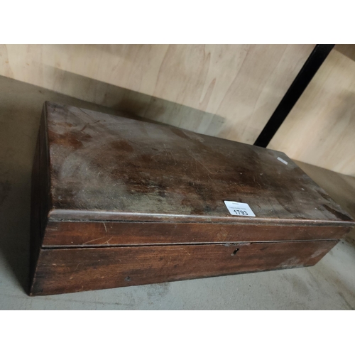 1793 - Lovely wooden lidded storage box, approx  45 x 20 x 11 cm
