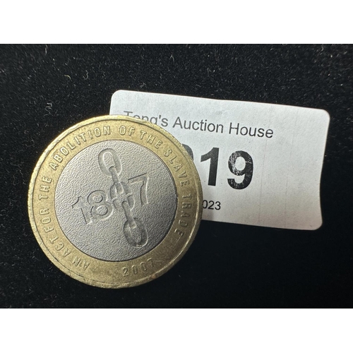 2019 - Collectible £2 coin for the Act for the Abolition of the Slave Trade